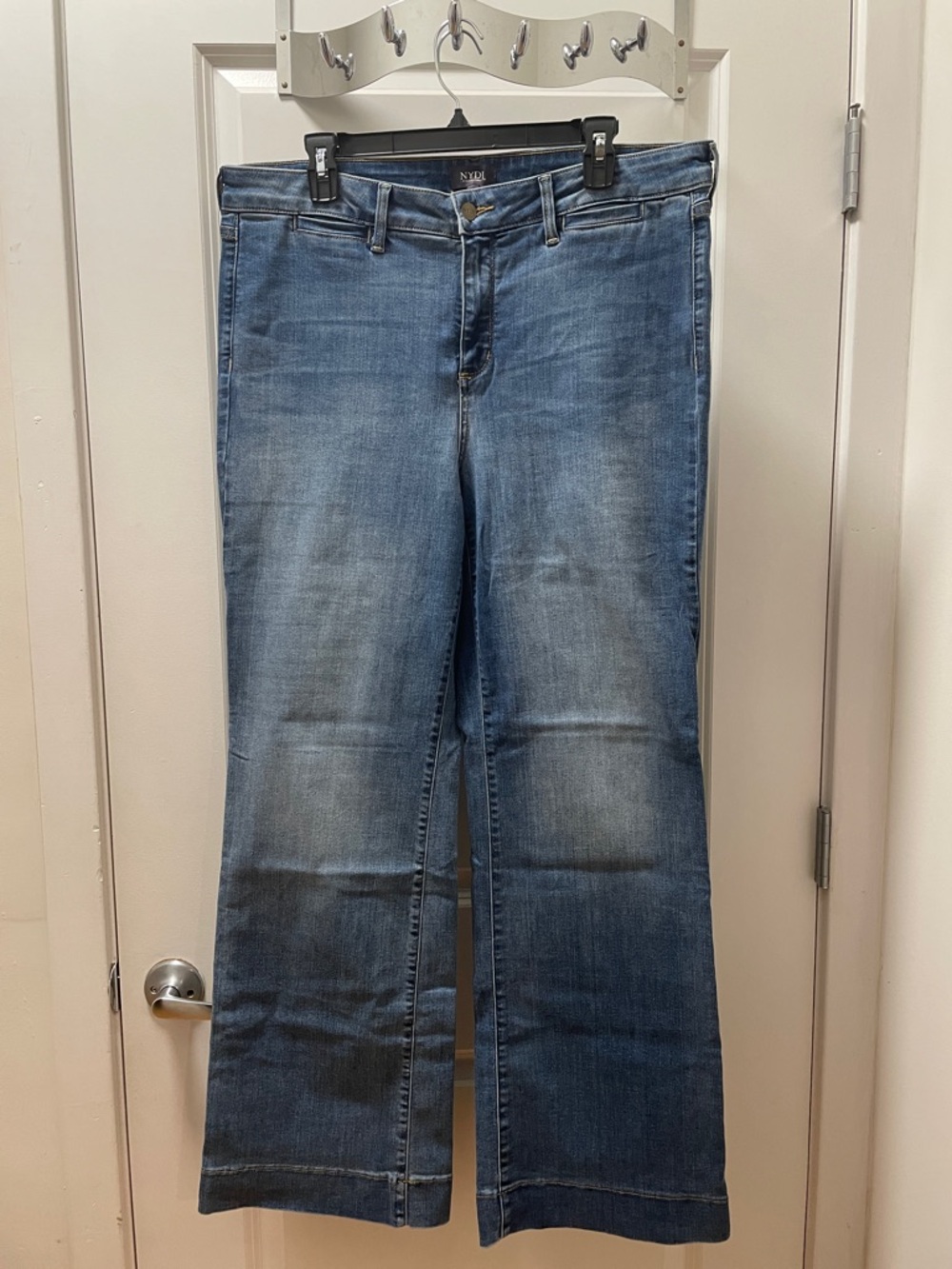 NYDJ Medium Blue Wide-Leg Denim Jeans